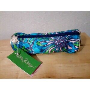 NWT Lilly Pulitzer GWP Pencil Pouch Holder Bag Case Bright Navy Dress Rehearsal